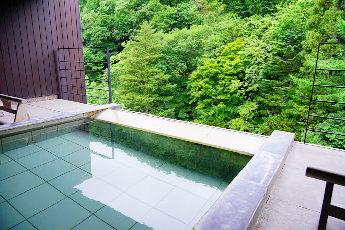 Takinoya Ryokan outdoor onsen with nature views