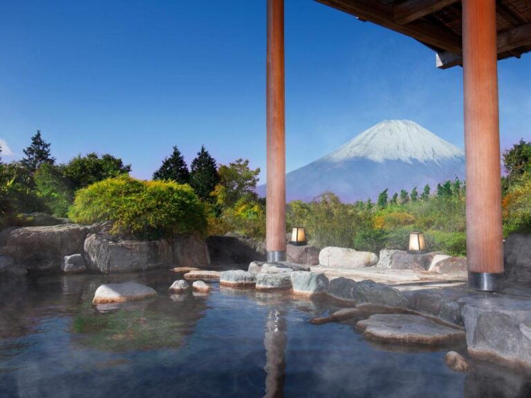 Hotel Green Plaza Hakone open air onsen with mt fuji