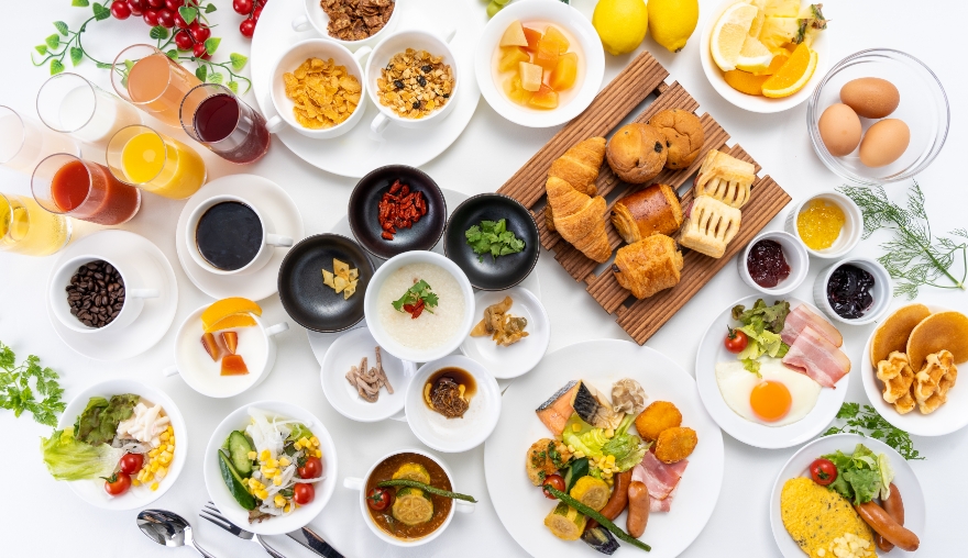 Mount Fuji hotel morning spread