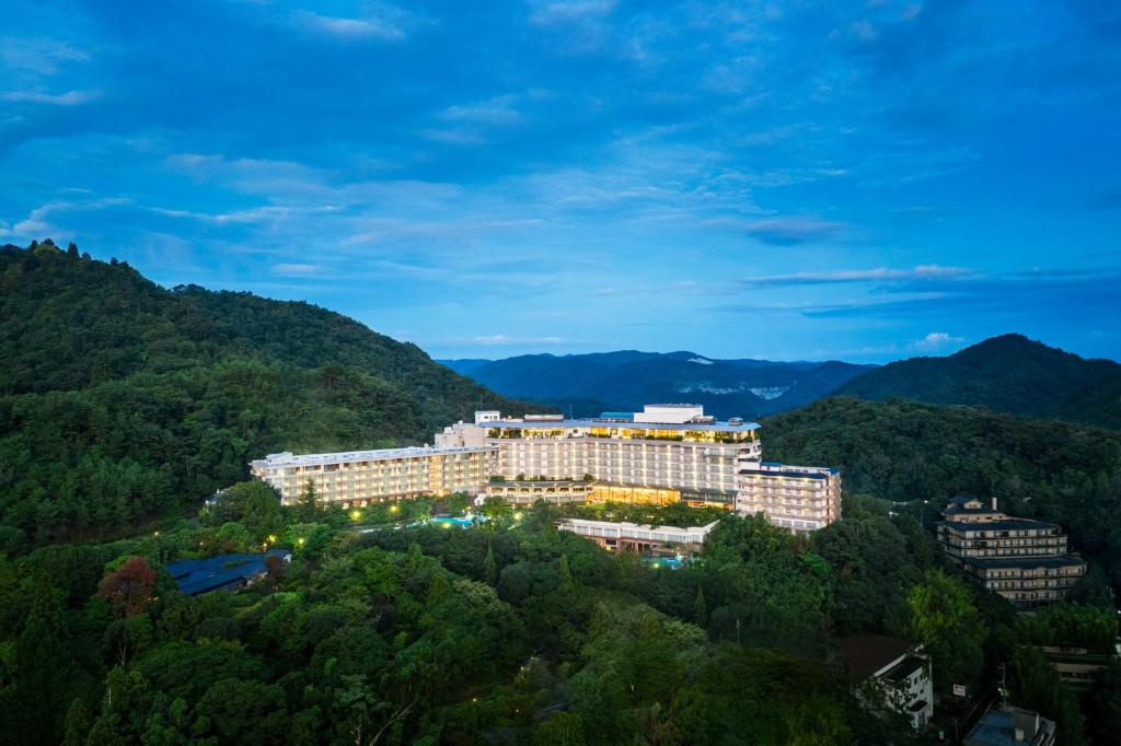 Arima Grand Hotel drone image of the hotel