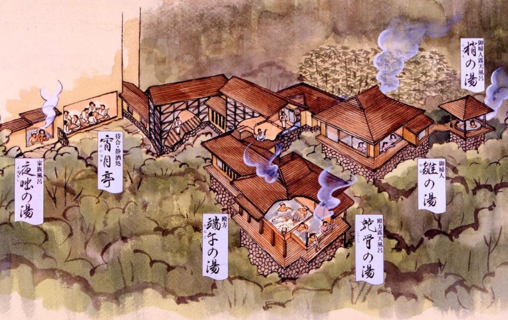 Hakone Tokinoshizuku old drawing of the onsen