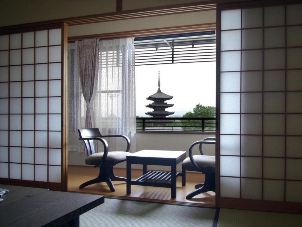 Kyoto Higashiyamaso room sitting area pagoda views