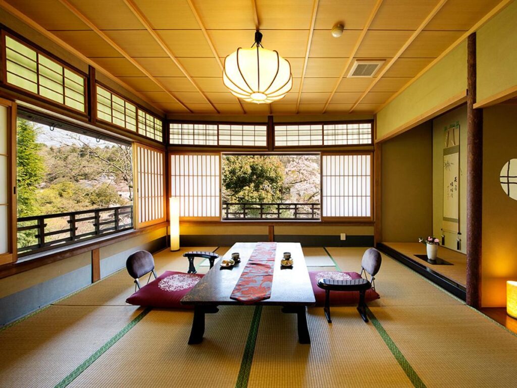 Nanten-en Inn ryokan tatami room with tea table