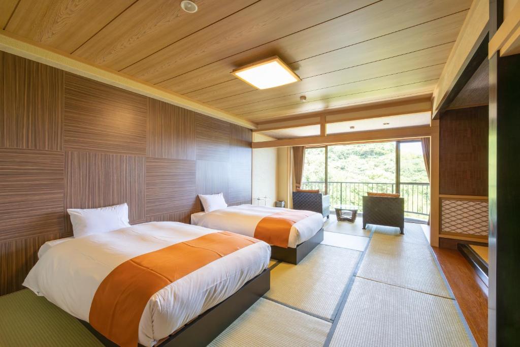 Atagawa Prince Hotel Tatami Room With Beds And View