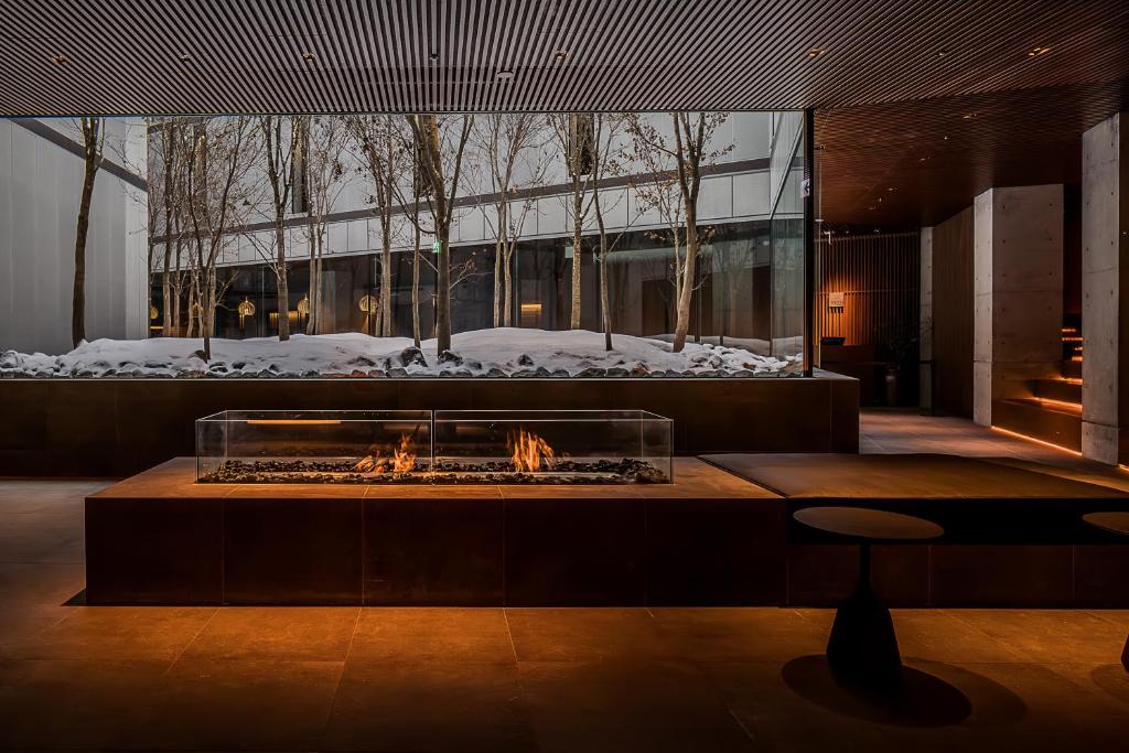 Muwa Niseko Lounge Fireplace