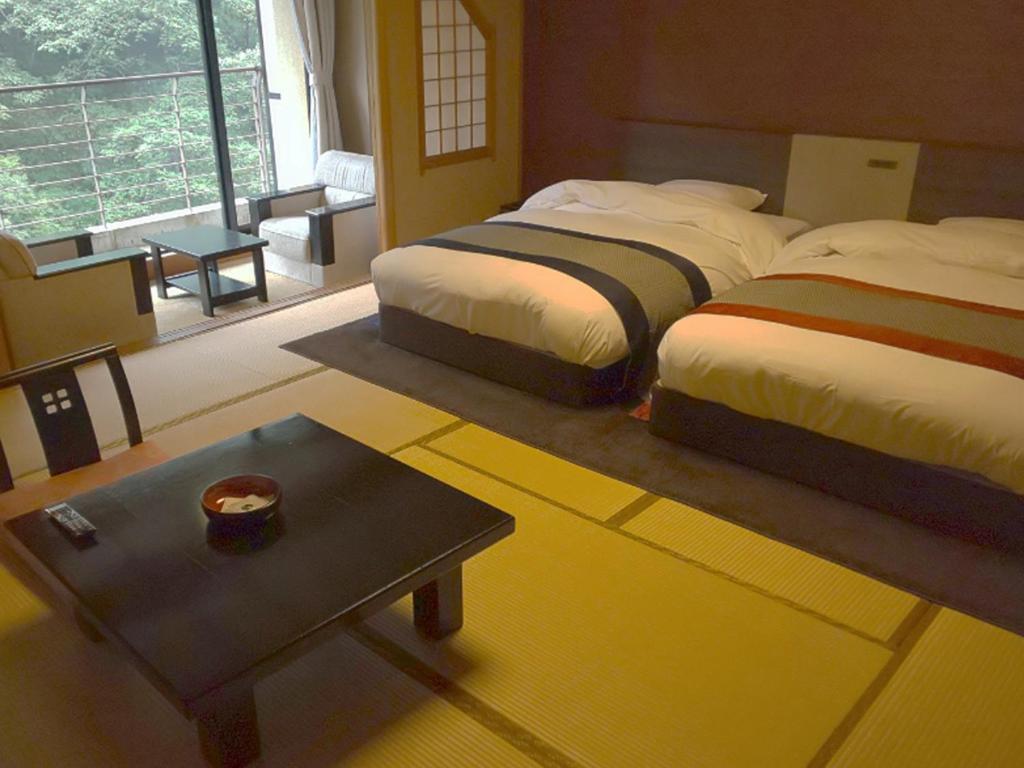 Hotel Ogawa Tatami Room Double Bed Balcony