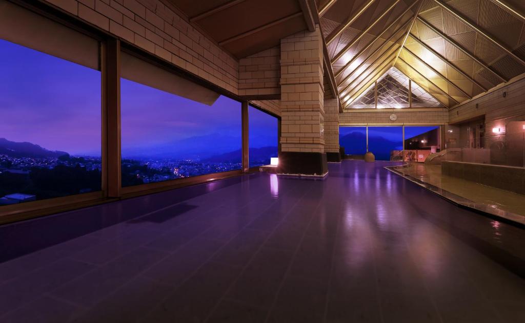 Japanese Inn Koyo Onsen Pool Night View