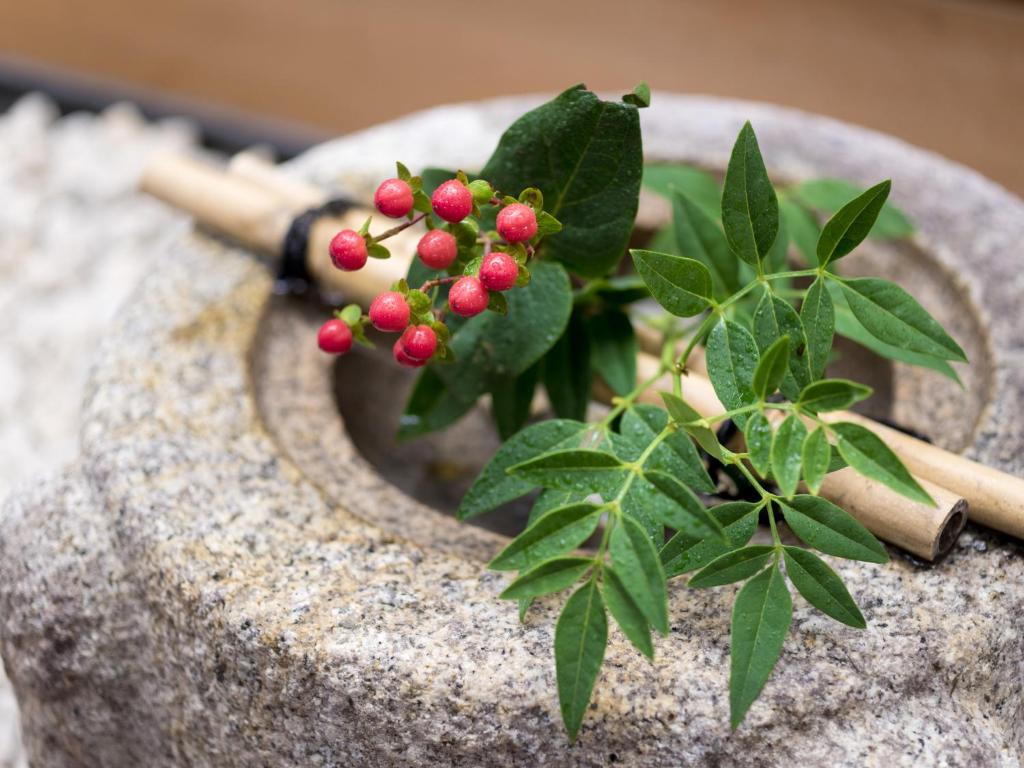 Kagaya Stone Lantern With Berries