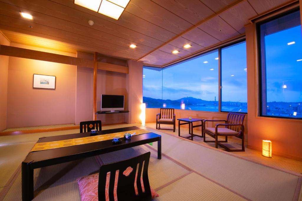 Kesennuma Plaza Hotel Tatami Room Ocean View
