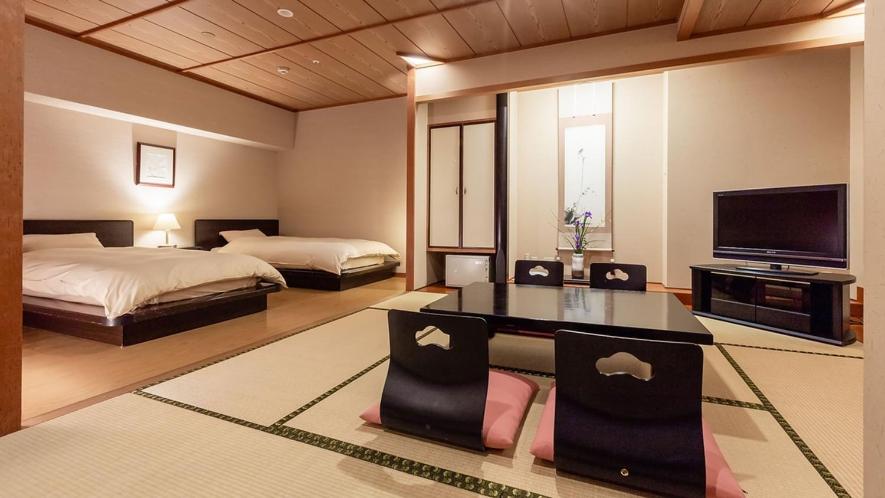 Yuda Onsen Yuuberu Hotel Matsumasa Tatami Room Beds Tv