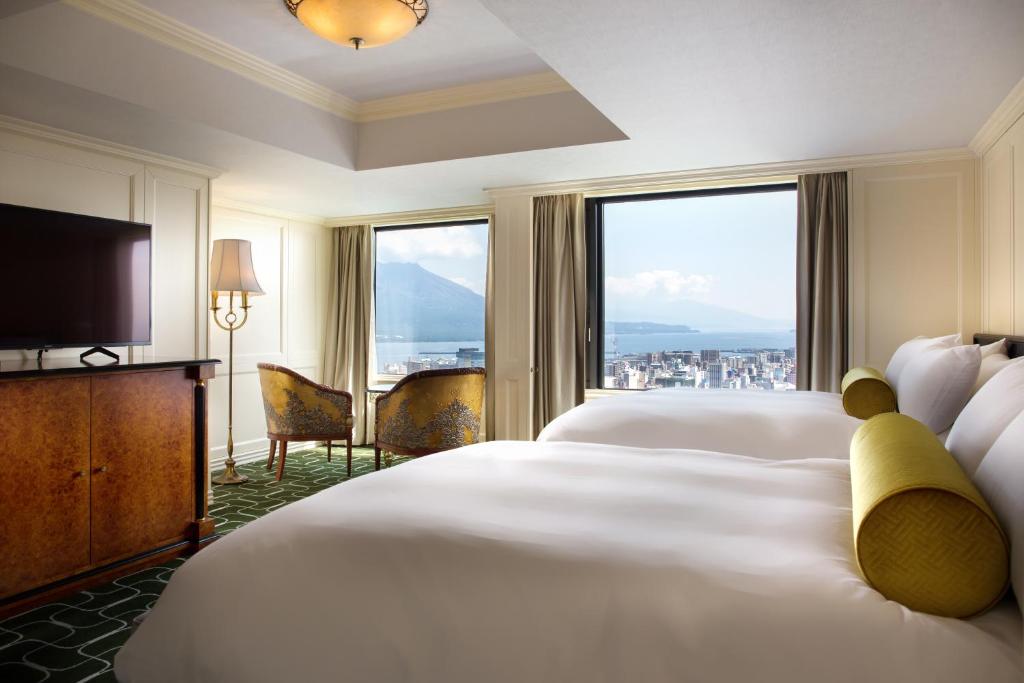 Shiroyama Hotel Kagoshima Room View Mountain Sea