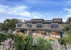 旅館の建物とテラスの外観