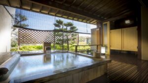 Private open-air bath with garden view