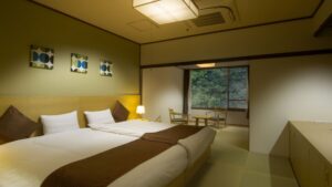 和室タイプの客室のツインベッド