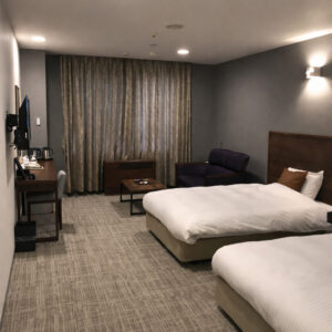 Lits jumeaux dans une chambre moderne