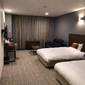 Lits jumeaux dans une chambre moderne