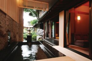 Private open-air bath beside the guest room