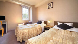 Due letti singoli in una camera