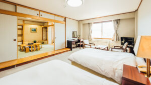 和室のツインベッド