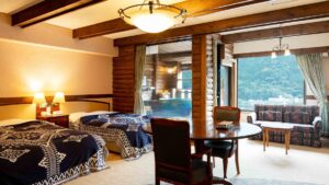 Letti singoli in una camera di ryokan