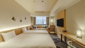 Letti singoli in una camera moderna