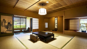 다다미 객실, 낮은 테이블과 좌식 좌석 구비