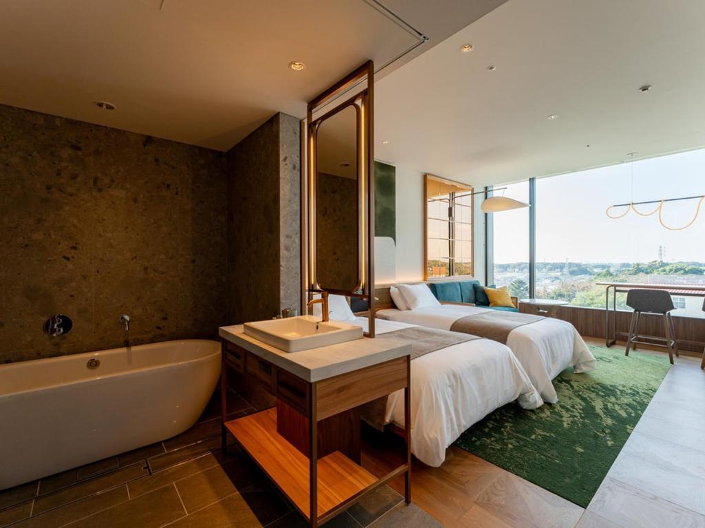 Greenity Iwata Modern Twin Room