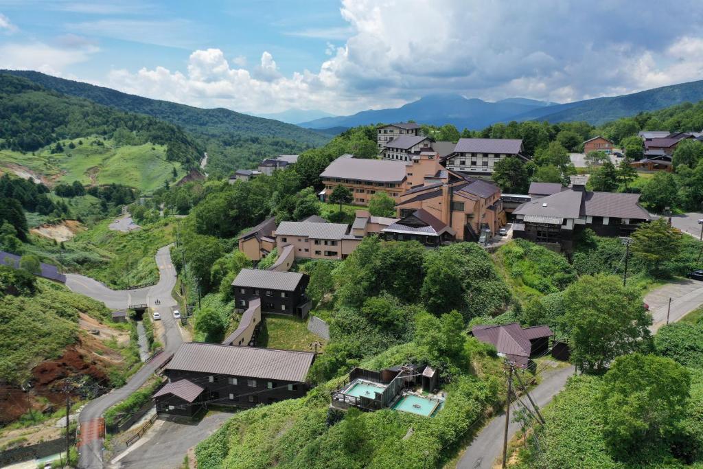 Manza Onsen Nisshinkan Aerial View