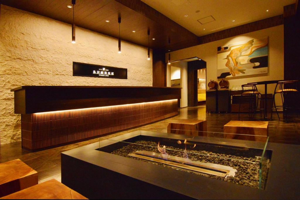 Toriizaki Club Hotel And Seafood Lobby Fireplace