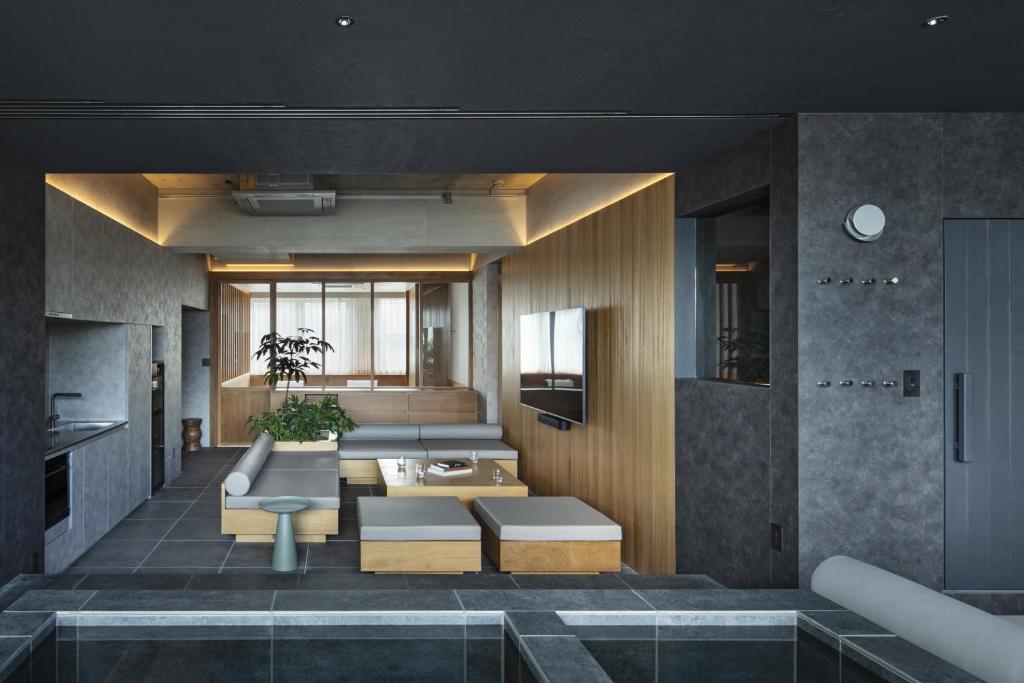 Yuuro Bath Living Hotel Ryogoku Modern Lounge Room