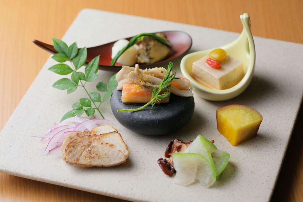 Assorted Appetizer Plate On A Square Tray