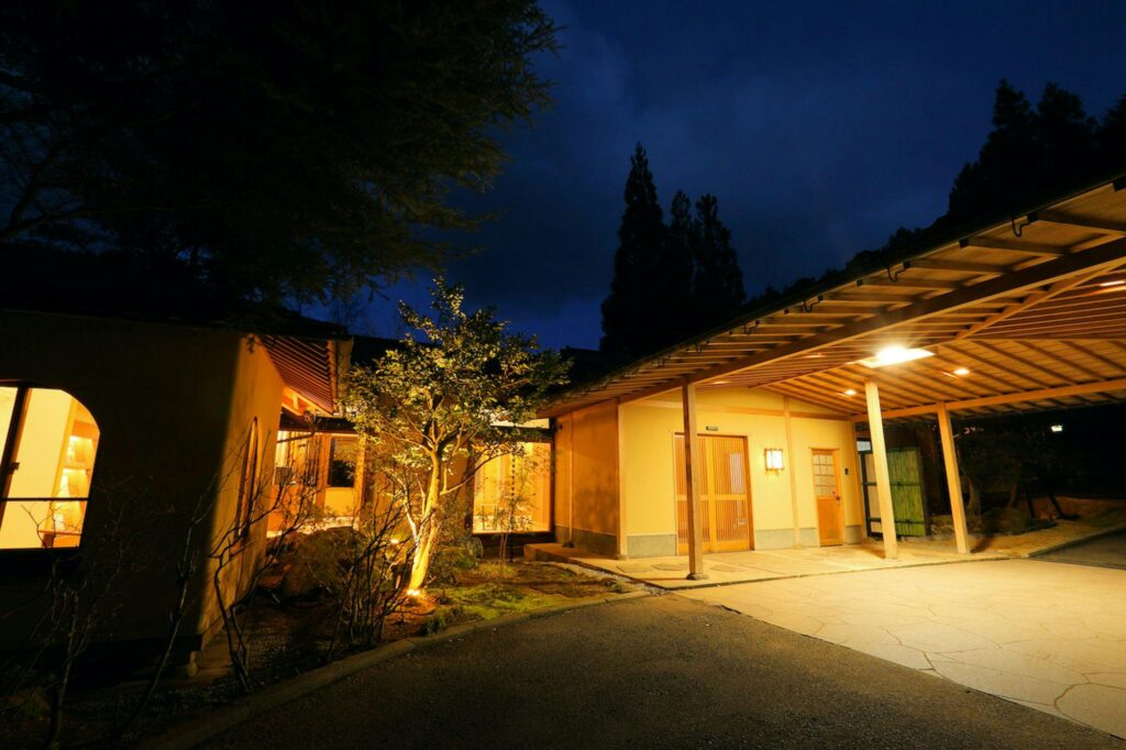 Hotel Exterior Entrance At Night