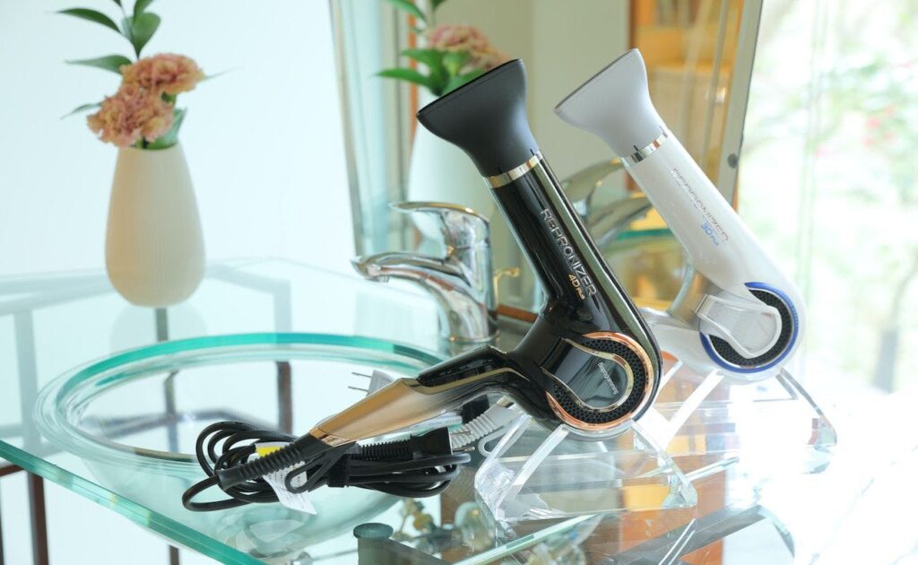 Vanity With Hair Dryers And Toiletries